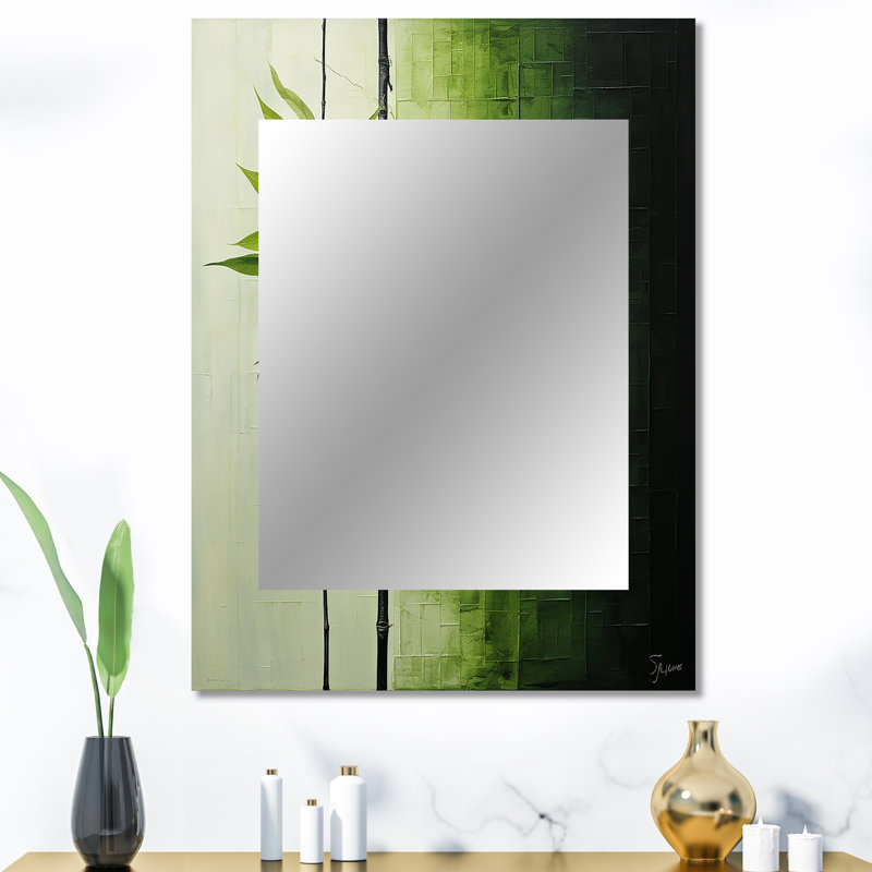 Miroir mural Green Ferm Simple Collage III - feuilles, 40 po x 30 po