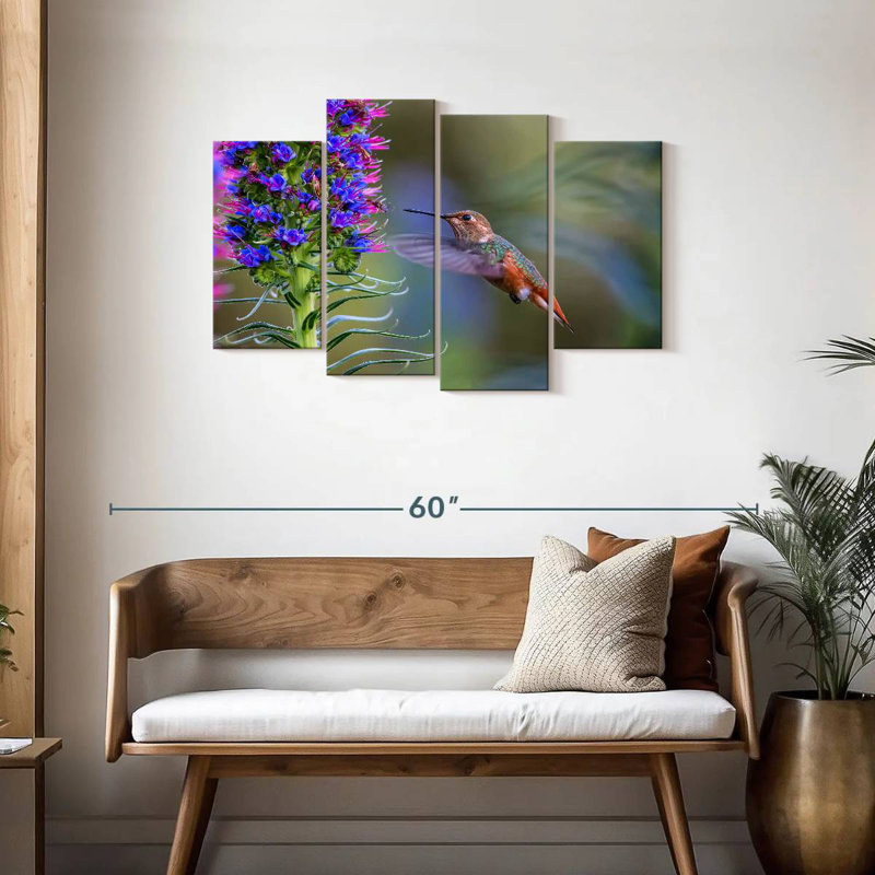 Brampt Hummingbird Feasting, 27" H x 43" W