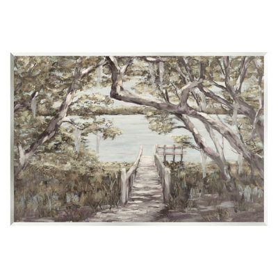 «Nature Waterfront Path Bridge», estampe numérique par Julie Derice