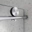 Porte de douche fixe et décalée sans cadre 6076 en nickel brossé 6076, grandes poulies en acier inoxydable 304 de 70 mm avec fonction de fermeture en douceur réglable, nettoyage facile, protection anti-déflagrante