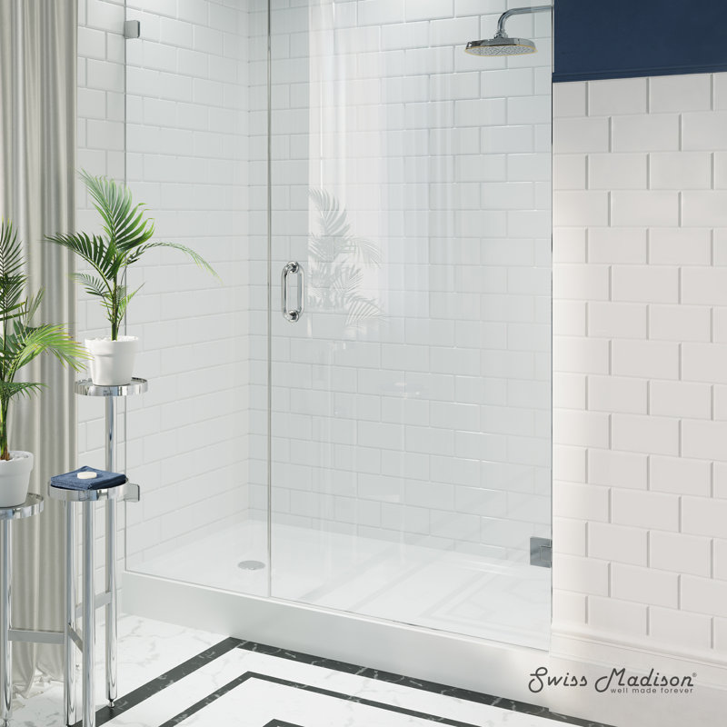 Voltaire 60" x 32" Single-Threshold, Shower Base, Left, White