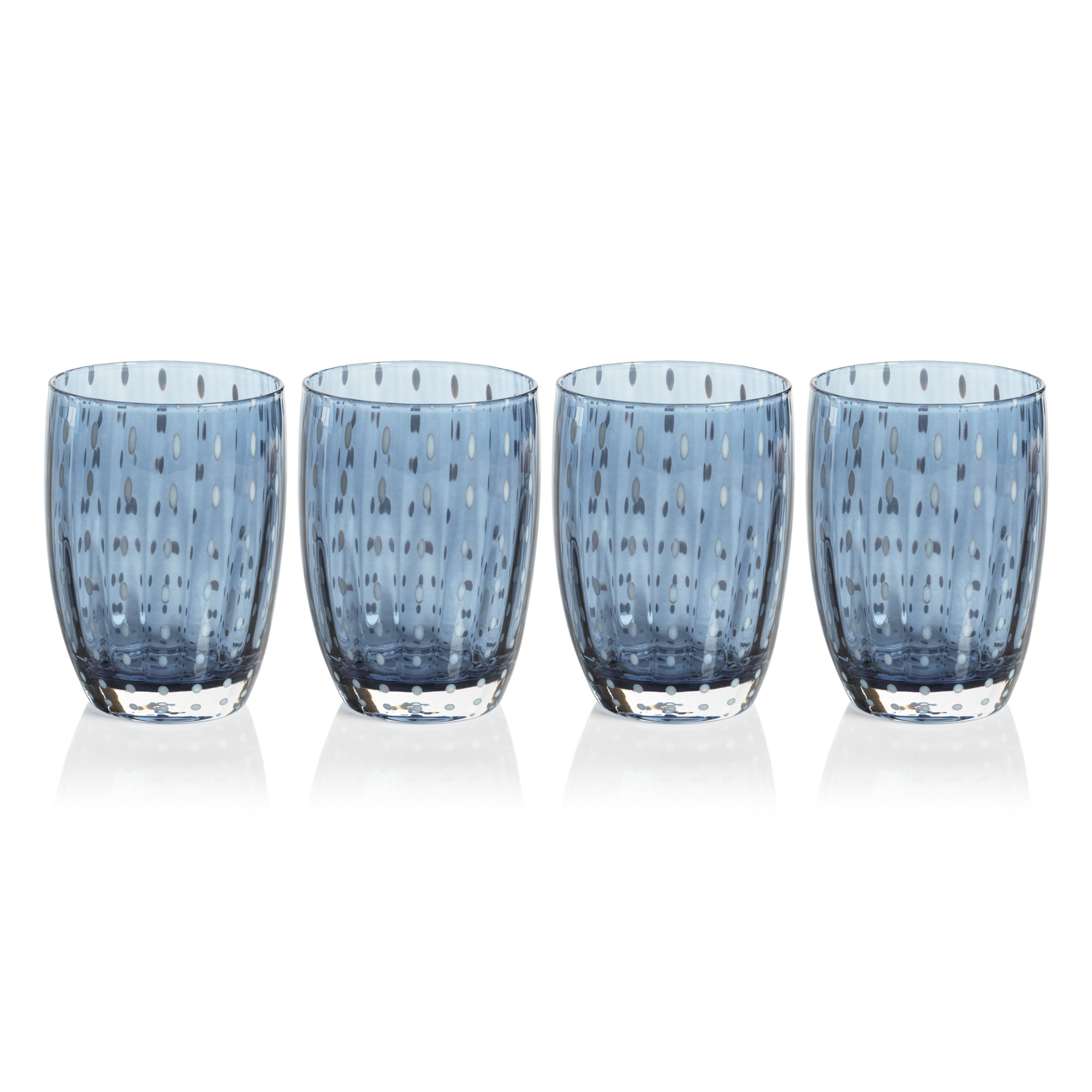 Pescara Dot Tumbler Glasses, Navy Blue