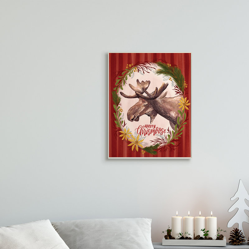 Merry Chris-Moose, H 19 po x l 13 po, Plaque murale