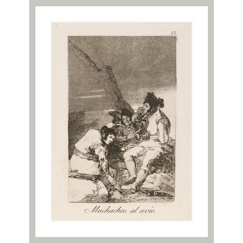 Muchachos al avío. (Lads faisant prêt.) Par Francisco de Goya - impression giclée encadrée, 41.5" H x 31.53" W