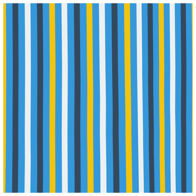 Couvre-lit matelassé à rayures verticales bleues jaunes, Très grand lit