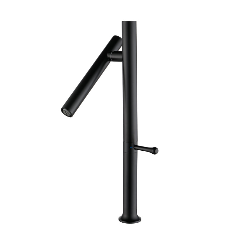 Colour Single-handle Bathroom Faucet with Drain Assembly, Matte Black