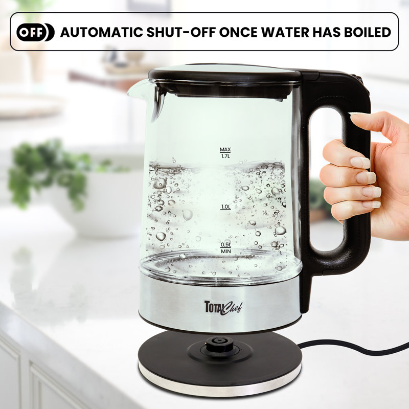 Total Chef 1.7L Glass Electric Kettle with LED Light