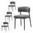 Curved Back Upholstered Dining Chairs Set For Dining Room, Kitchen, Living Room-1782430556