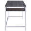 Bureau d'écriture rectangulaire gris et chrome patiné