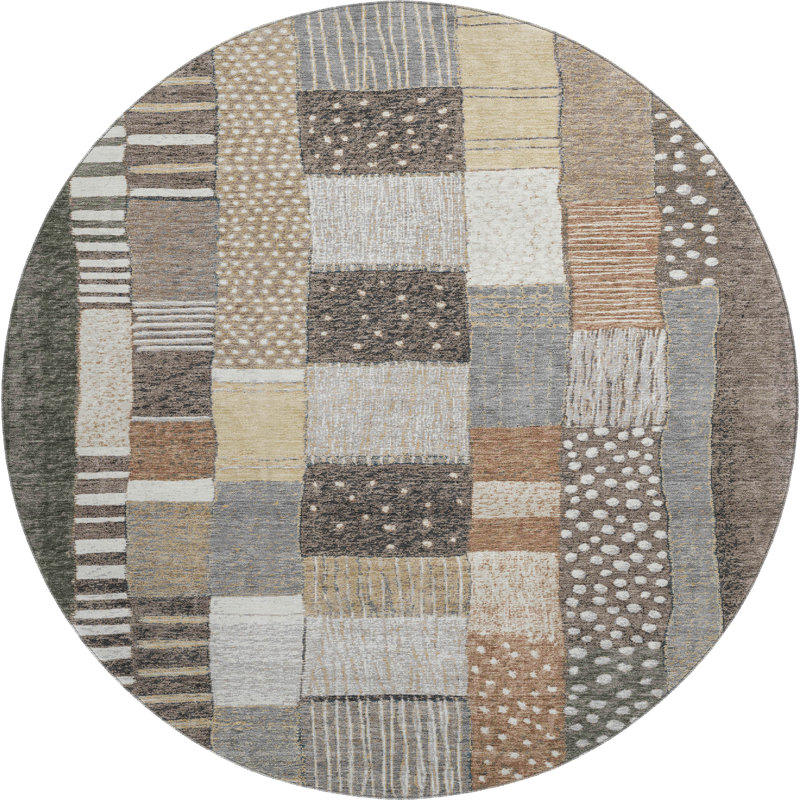 Premium Machine Washable Millbrook AMF1960 Geometric Rug, Round 8'