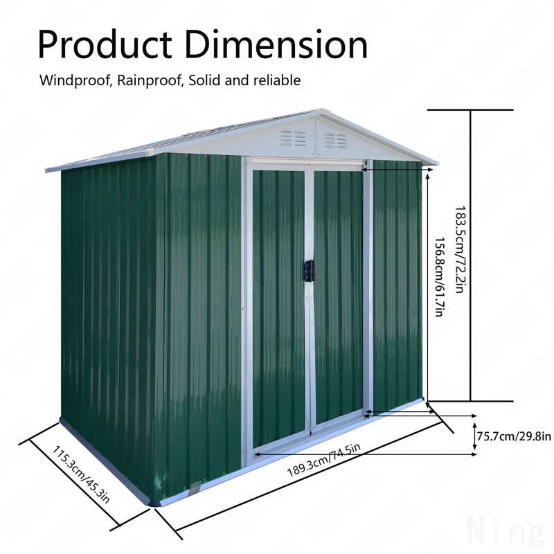 Abri de jardin de 6 pi 6 po Apex
