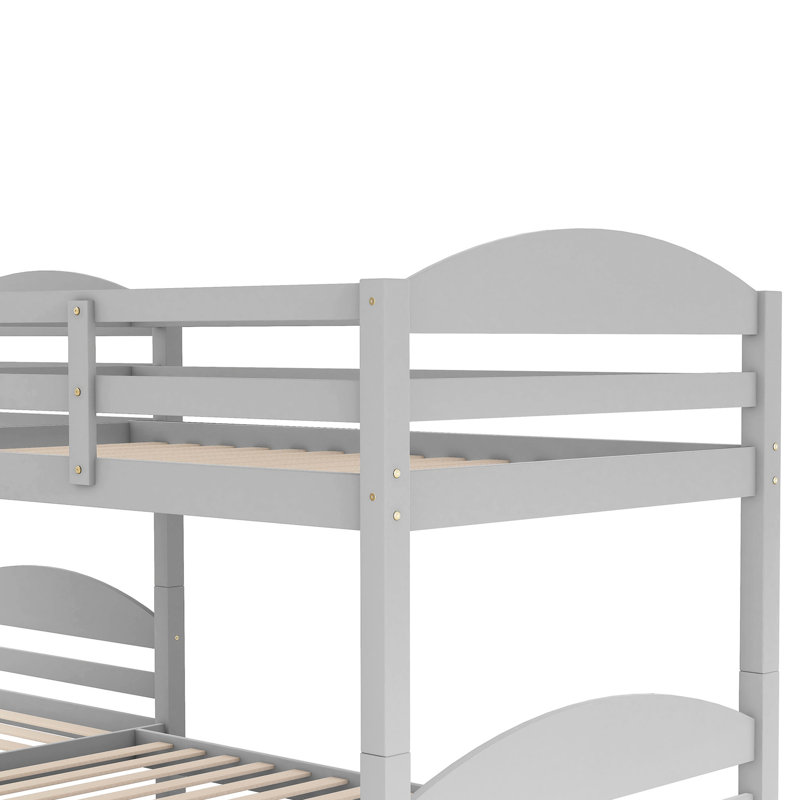 Lit simple gris en forme de L avec lit gigogne - Améliore le décor de la chambre à coucher