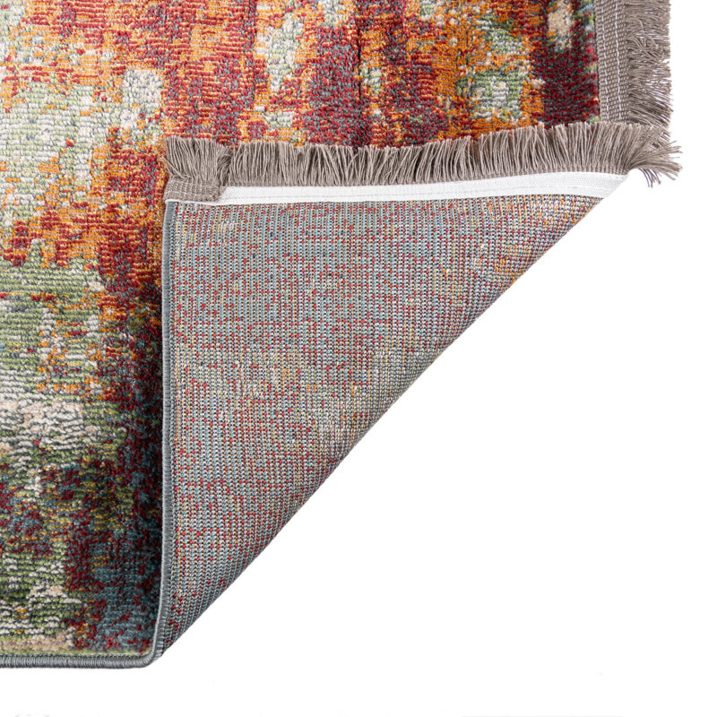 Haefner Abstract Red Area Rug, Rectangle 3'3" x 5'3"