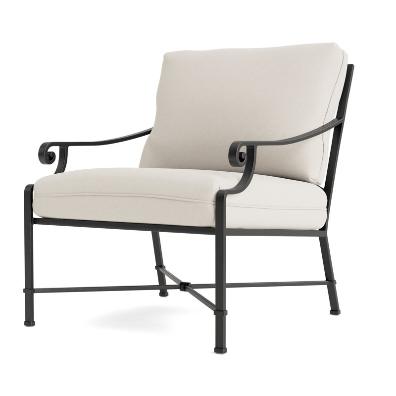 Venetian Outdoor Lounge Chair, Fusion Natural, Textured Pewter