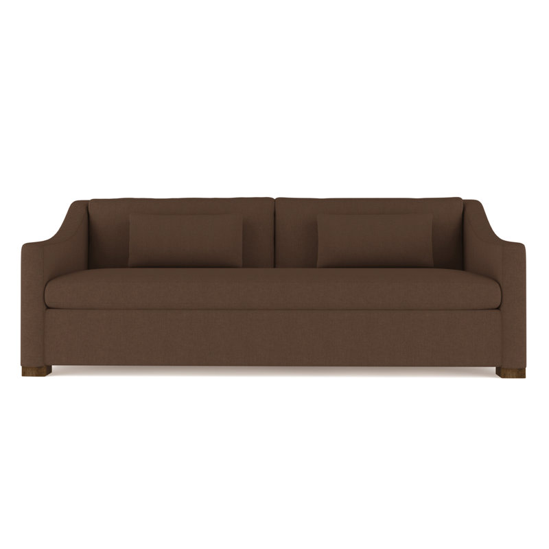 Crosby Slope Arm Sofa, Box Weave Linen Chocolate, 32.5" H x 84" W x 43" D, Weathered