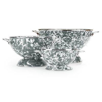 Golden Rabbit Swirl Enamelware Colander