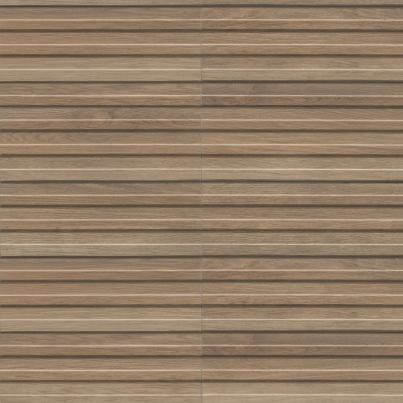 Serata Vibra 6 in. x 16 in. Matte Porcelain Fluted Wood Look Wall Tile, Savanna