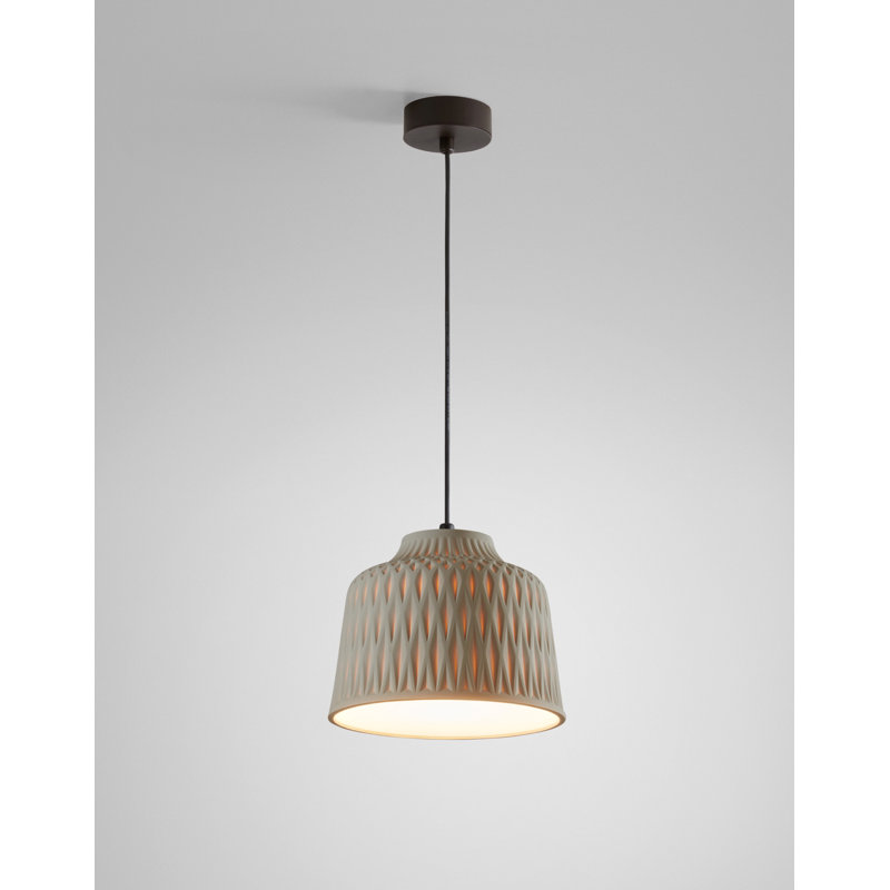 Luminaire suspendu simple 1 lumière Empire, Gris clair