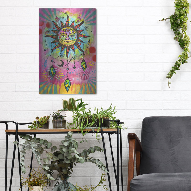 Bungalow rose «Cosmic Balance 4» par Dean Russo, art mural en métal, H 16 po x l 12 po