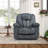  41.34''Wide Modern Microfiber Heated Massage Manual Recliner With Hidden Cup Holders-107672582