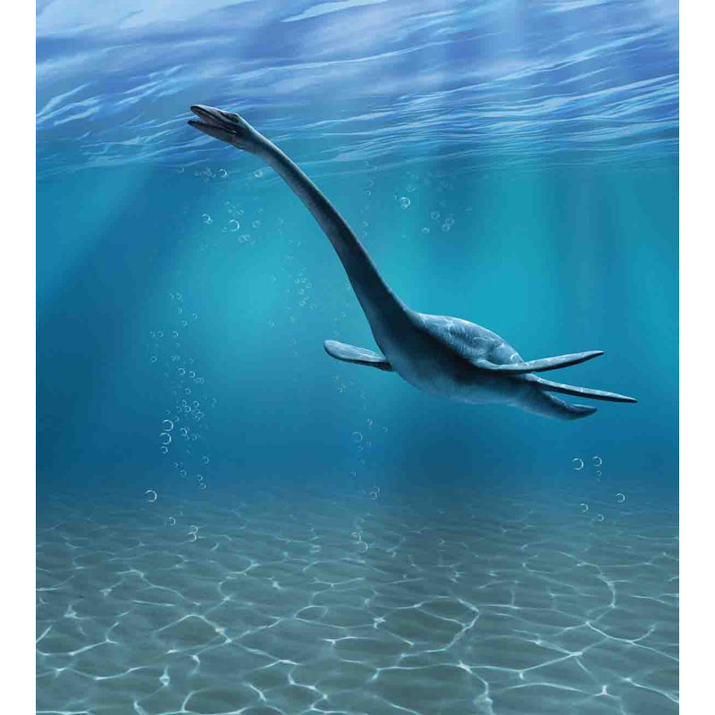 Aquatic Dinosaur Blue Microfiber Queen Duvet Cover Set