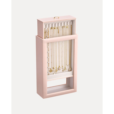 Double-Sided Hanging Necklace Organizer Box with Clear Window