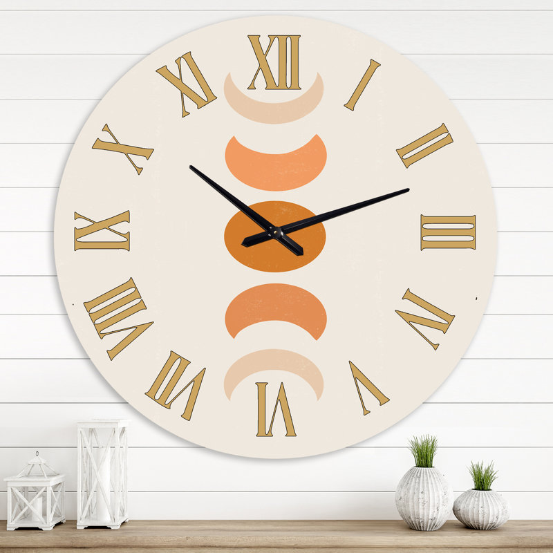 Minimalist Moon Phases - Horloge murale moderne, Surdimensionné