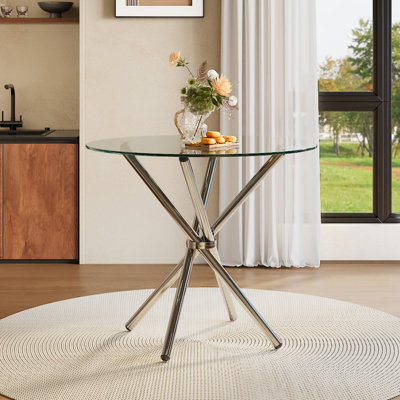 Dechanel Round Dining Table with Iron Base