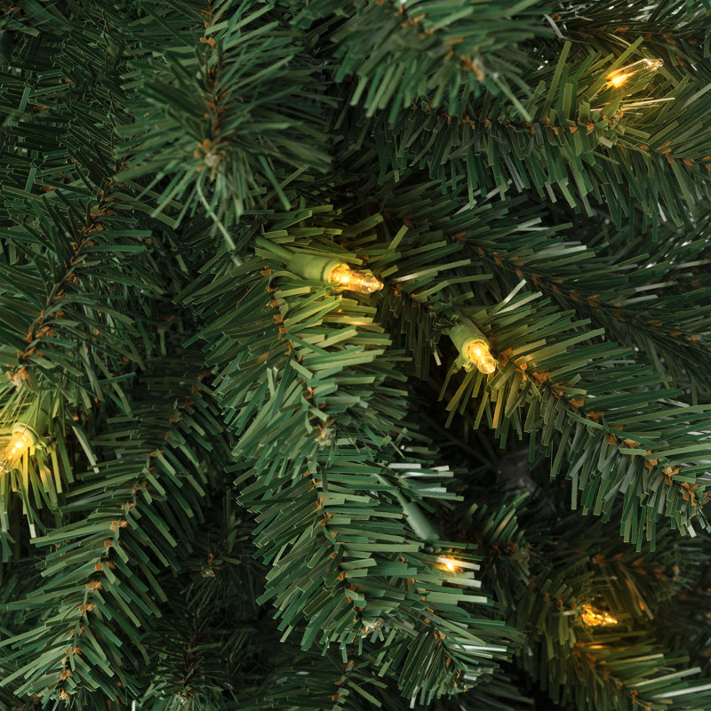 Sapin de Noël artificiel pré-éclairé avec flocage de cachemire, H 9 pi