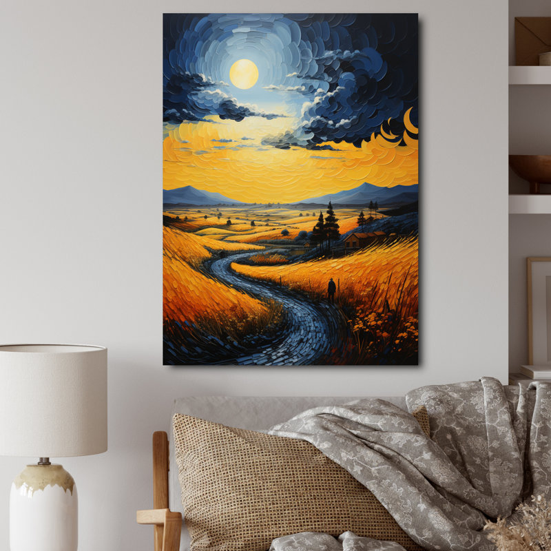 «Countryside Wheat And Sky IV», reproduction d'art sur toile, H 20 po x l 12 po x P 1 po, Toile tendue