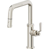Pull-Down Kitchen Faucet With Button Sprayer - Quad Spout