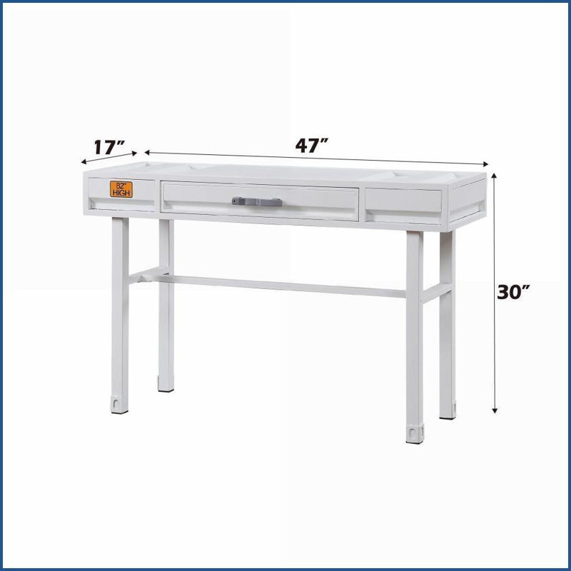 Bureau de meuble-lavabo moderne en métal blanc avec tiroir de rangement | Blanc | Métal, Blanc