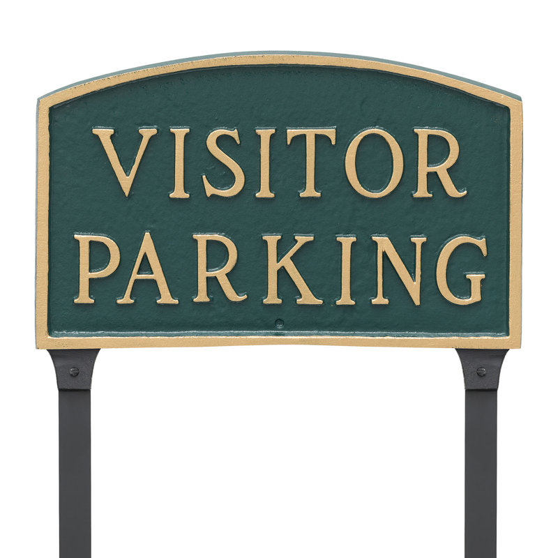 Visitor Parking Statement Garden Sign, Hunter Green/Gold