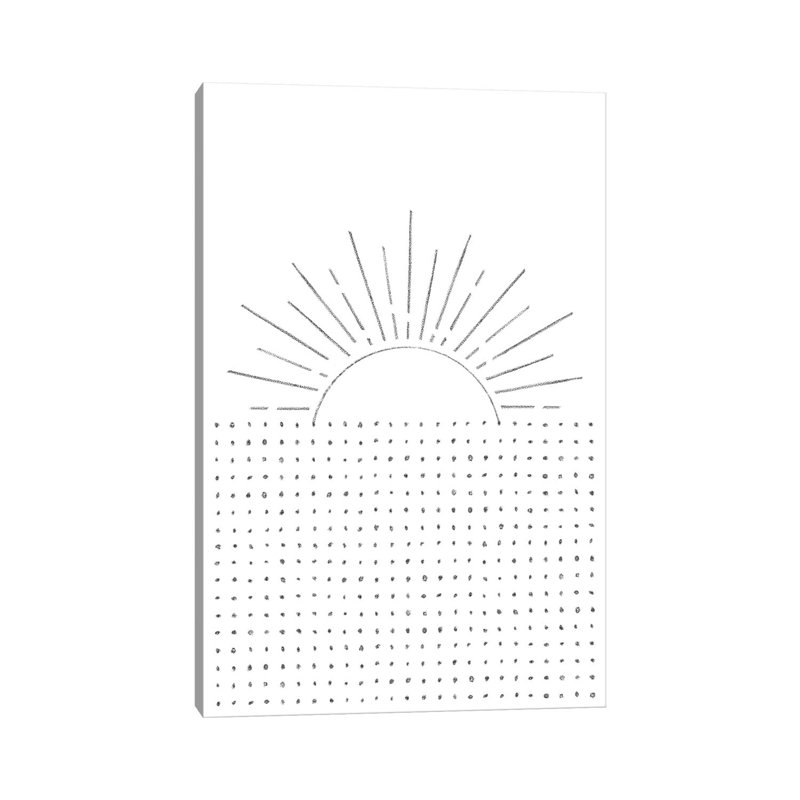 Line Art Sunset - Print on Canvas, 66.04cm H x 45.72cm W x 3.81cm D, Wrapped Canvas