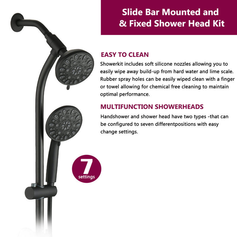 Dual Shower Head 1.8 GPM GPM, Matte Black