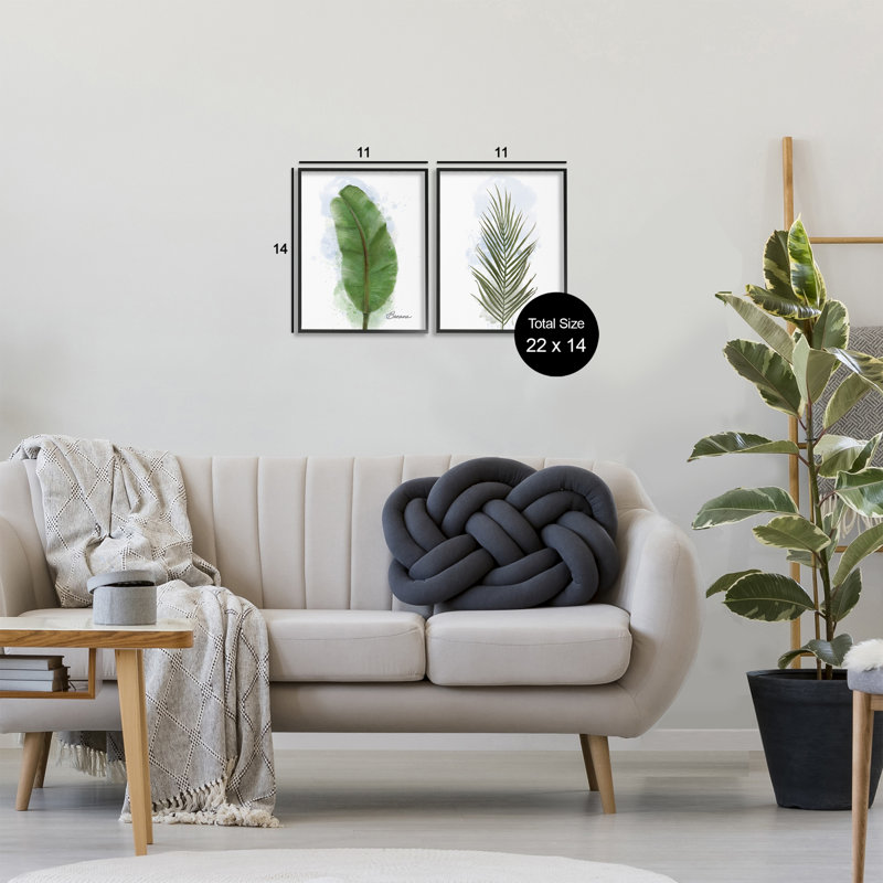 «Modern Fruit Leaves», ensemble de 2 giclées encadrées, design par Matthew Piotrowicz, H 14 po x l 22 po