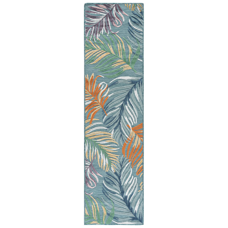 Tapis Cabana 445 à motif floral pour intérieur/extérieur, Runner 2' x 8'