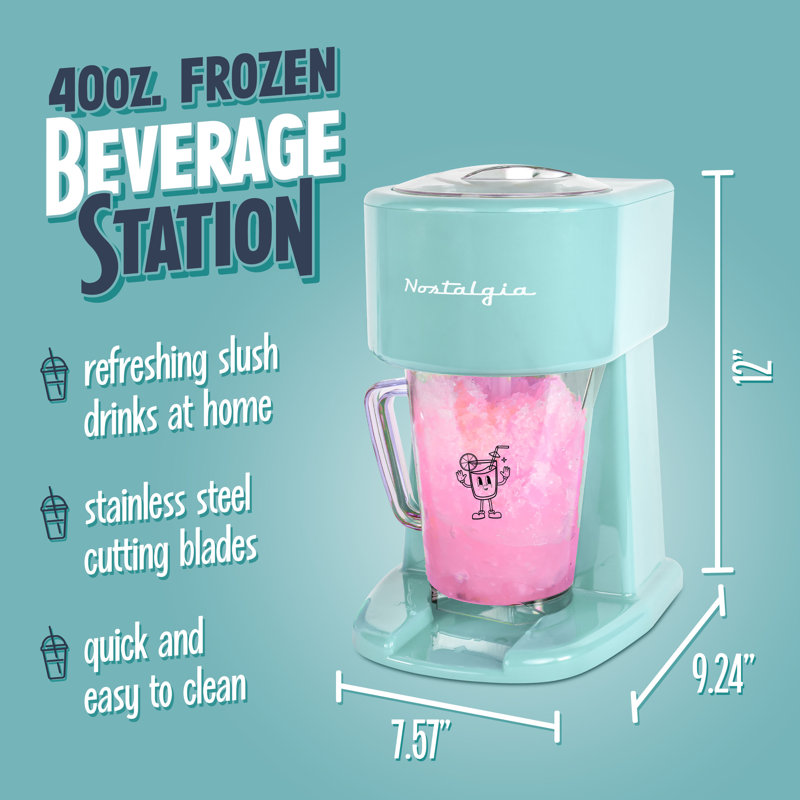 Nostalgia 40-Ounce Frozen Beverage Station, Aqua, Aqua