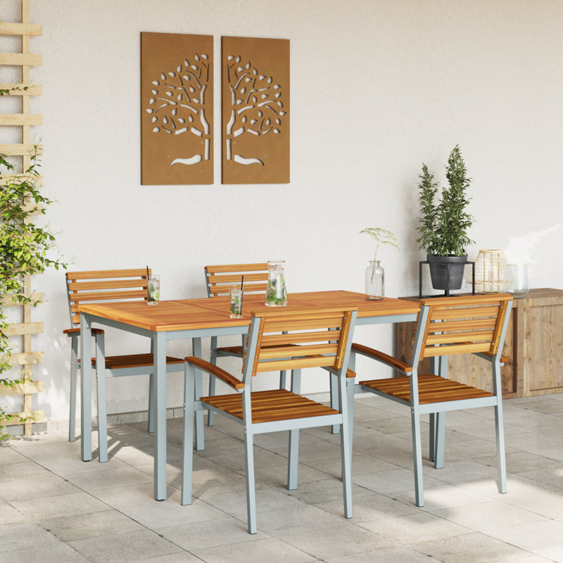 4 - Person Patio Dining Set with, 75cm H x 150cm W x 90cm D