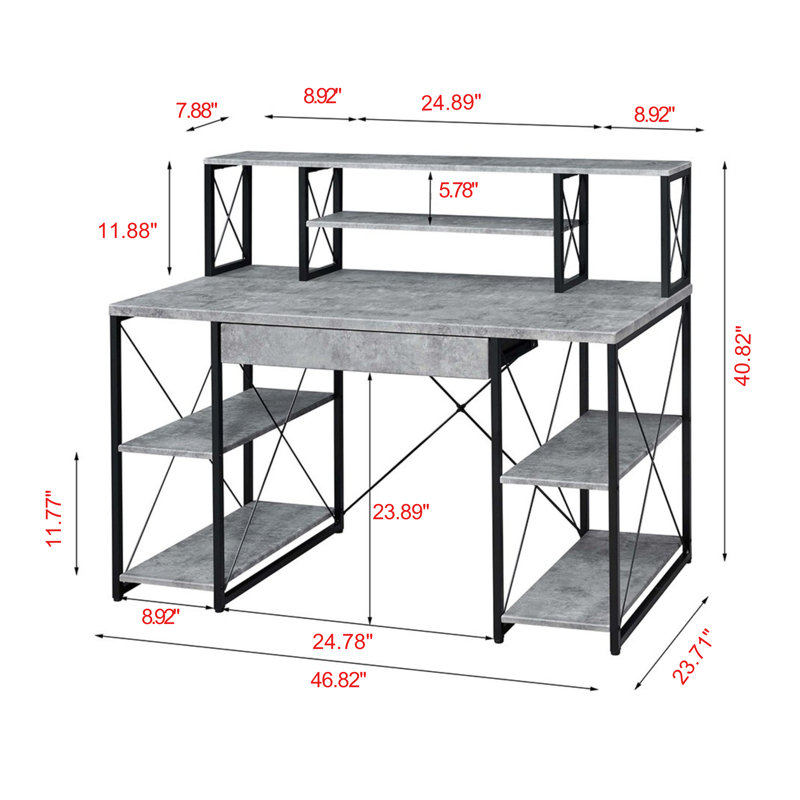 Baron Writing Desk, Gray