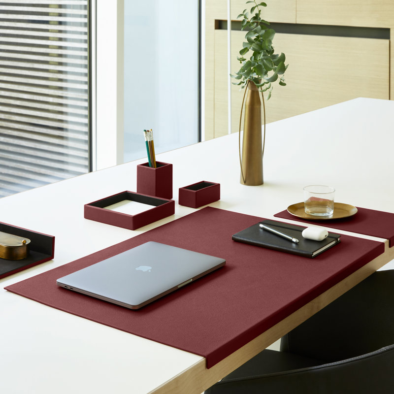 Selig Leather Desk Organiser, Burgundy Red