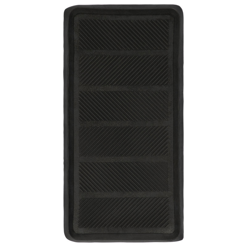 Black Non-Slip Rubber Outdoor Boot Tray, 16" x 32"