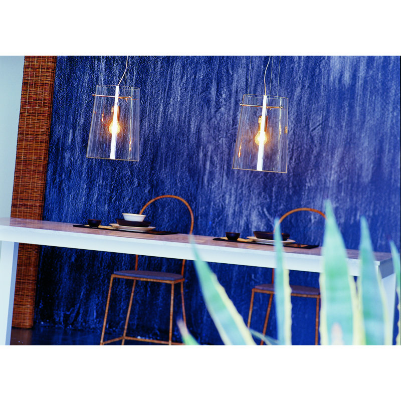 Sera 1 - Light Chrome Single Pendant, 200cm H x 33cm W x 33cm D, Crystal