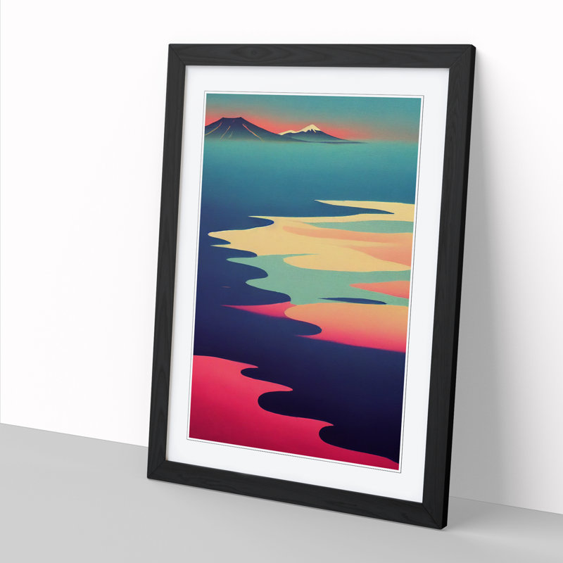 Waltman Japanese Sunset - Picture Frame Print, 46" H x 34" W, Beige