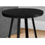 Table d'appoint, côté, rond, bout, table de chevet, lampe, stratifié noir, métal noir, contemporain, moderne