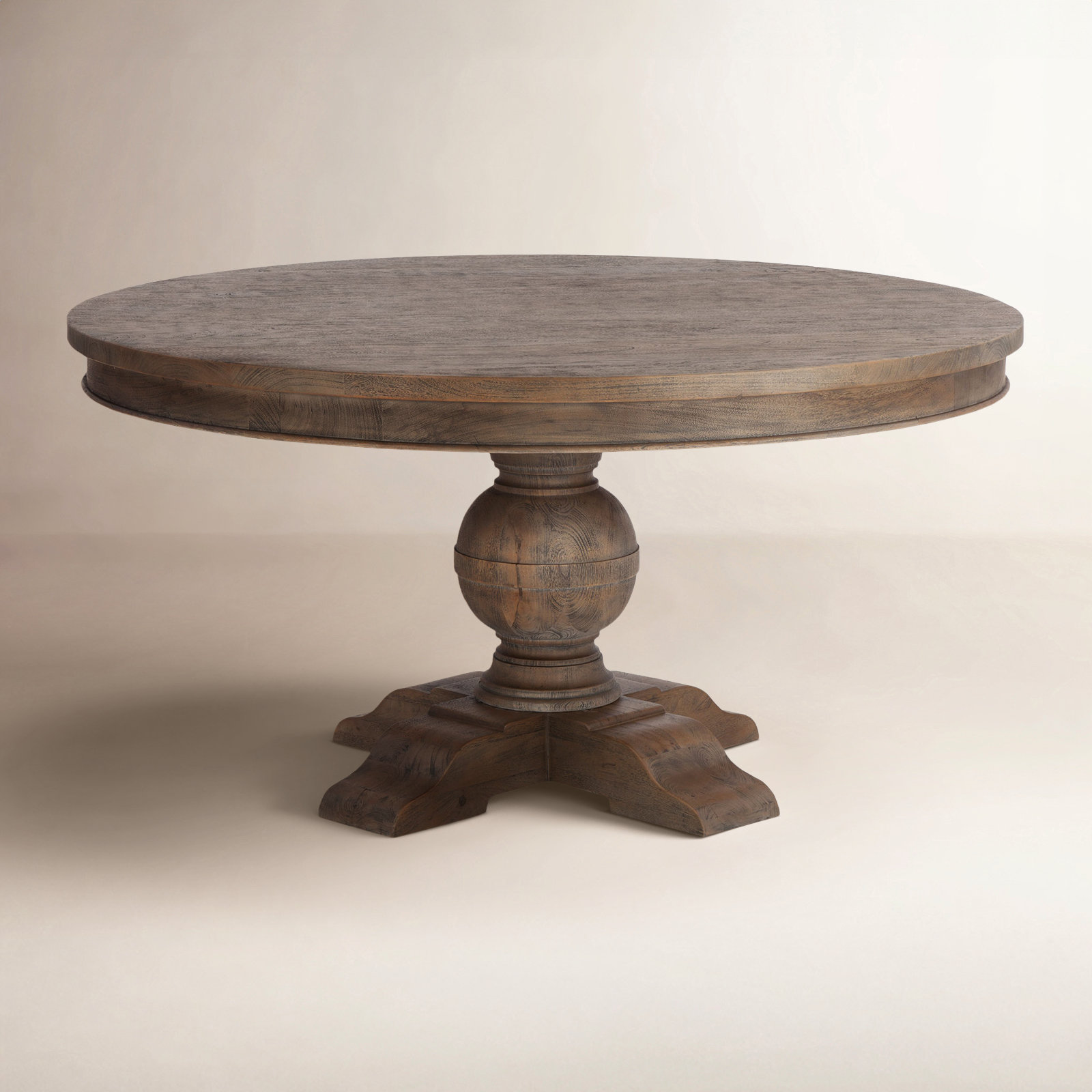 Marlowe Round Dining Table, 31" H x 72" W x 72" D, Weathered Teak