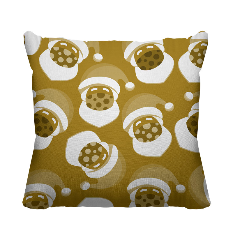 Coussin intérieur / extérieur Santa Claus, L 17 po x H 17 po, Or