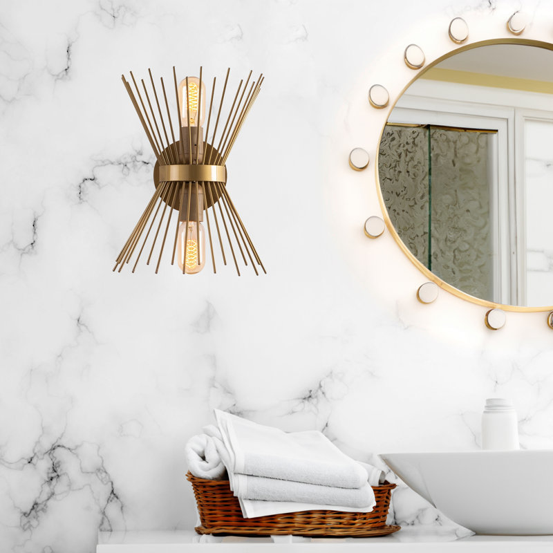 Lampe murale moderne en or 9,1 po x 6,3 po x 12,9 po | Corps en fer robuste, culot E27 de 40 W maximum | Conception élégante de couleur unie, parfaite pour la maison, l'hôtel et les espaces glamour | Homologué IP20 pour une utilisation en intérieur, 