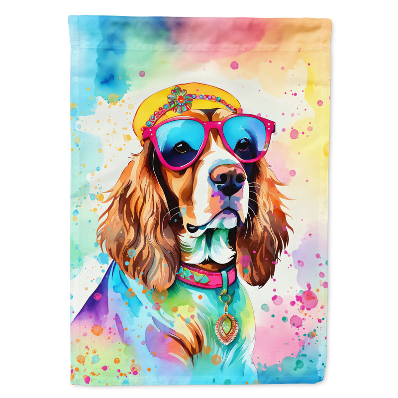Drapeau de jardin Hippie Dawg, Épagneul Cavalier