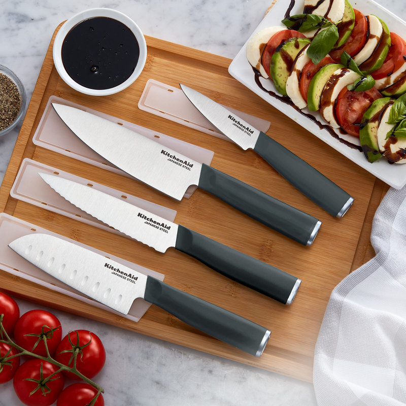 KitchenAid Classic 4 Piece Chef Knife Set, Gray